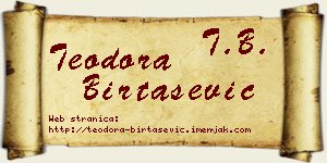 Teodora Birtašević vizit kartica